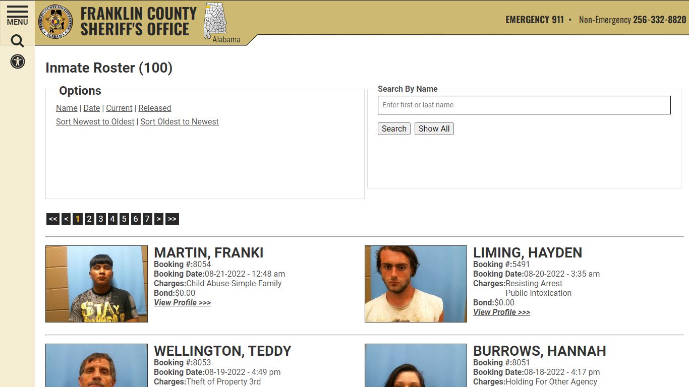 Inmate Roster - Franklin County AL Sheriff's Office